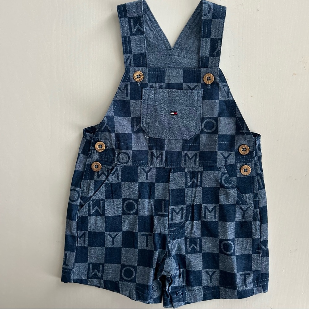 Tommy Hilfiger Kids Navy Check Overalls